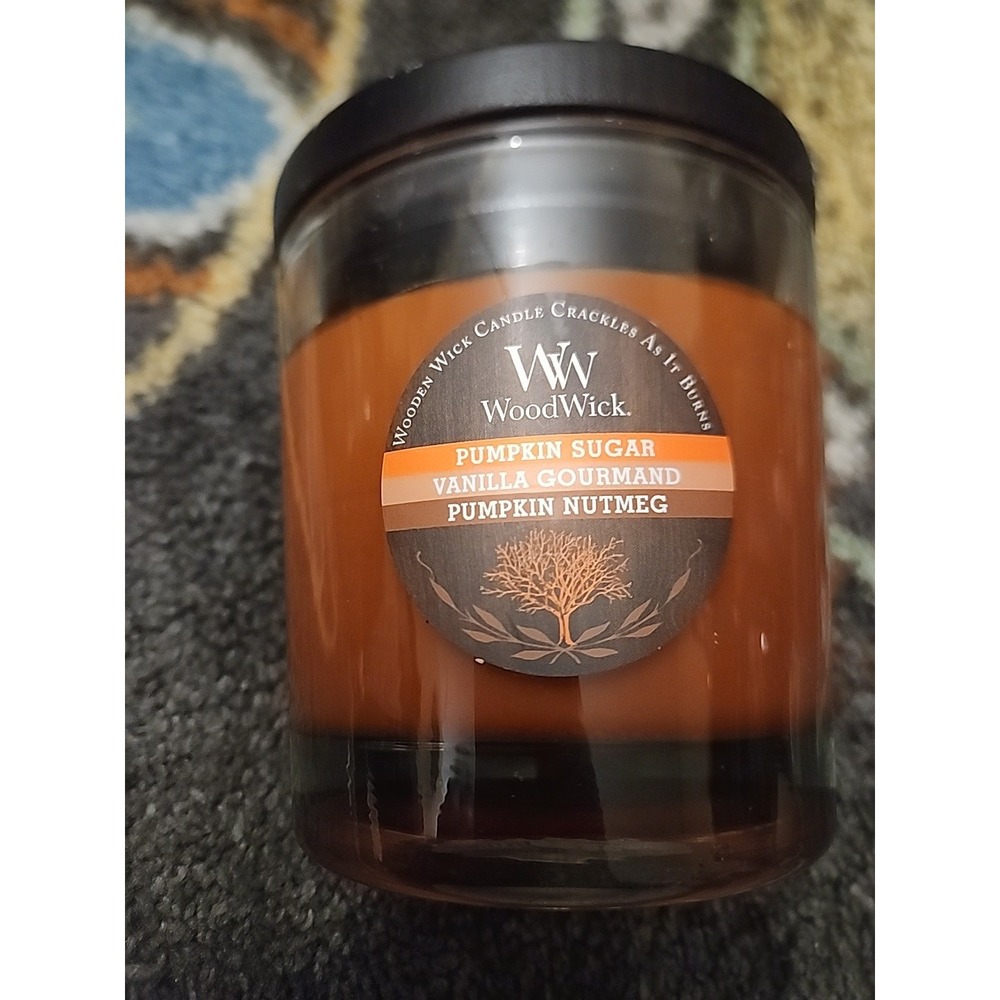 Wood Wick Candles Crackling Wick  Pumpkin‎ Sugar Vanilla Pumpkin Nutmeg NEW✨